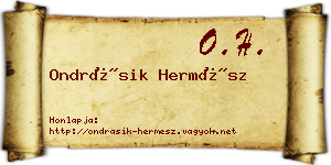 Ondrásik Hermész névjegykártya